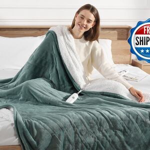 Heated Throw Blanket Electric Blanket 50X60in Fluffy Sherpa Heated